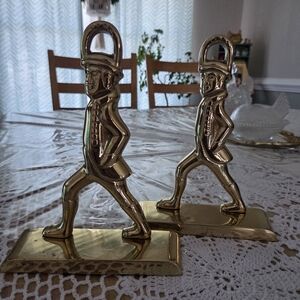 Vintage Brass Soldier Bookends/Door Stops